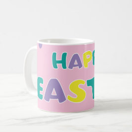 Polka Dots Pastel Pink Happy Easter Koffiemok