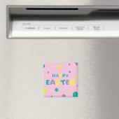 Polka Dots Pastel Pink Happy Easter Magneet (Insitu (Vaatwasser))