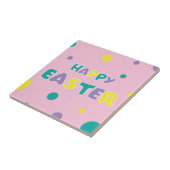 Polka Dots Pastel Pink Happy Easter Tegeltje (Zijkant)