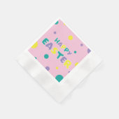 Polka Dots Pastel Roze Happy Paaspapier Servet (Hoek)