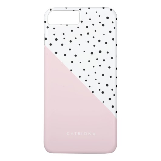 Polka Dots Patroon Blush Pink Abtract Gepersonalis Case-Mate iPhone Case (Achterkant)