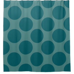 Polka Dots Patroon elke kleur op Blauwgroen Douchegordijn