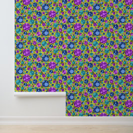 Polka Dots Patroon in Roze Blauw Blauwgroen - Behang