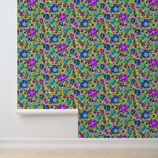 Polka Dots Patroon in Roze Blauw Blauwgroen - Behang