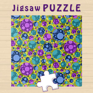 Polka Dots Patroon in Roze Blauw Blauwgroen - Legpuzzel