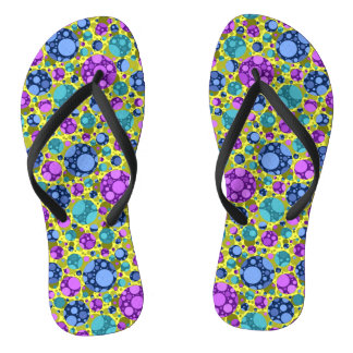 Polka Dots Patroon in Roze Blauw Blauwgroen - Teenslippers