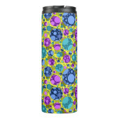 Polka Dots Patroon in Roze Blauw Blauwgroen - Thermosbeker (Achterkant)