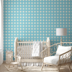 Polka Dots Patroon Lichtblauw Kwekerij Deco Behang