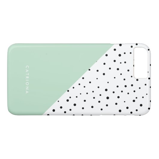 Polka Dots Patroon Mint Abtract Gepersonaliseerd Case-Mate iPhone Case (Achterkant (Horizontaal))