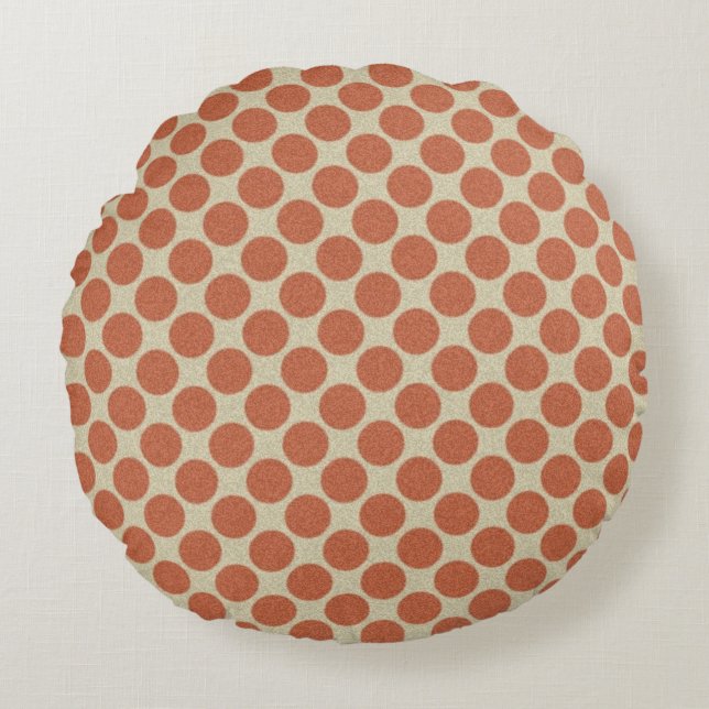 Polka Dots Patroon Rood op elke kleur Rond Kussen (Voorkant)