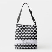 Polka Dots patroon wit + je rug. en ideeën Crossbody Tas (Achterkant)
