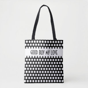 Polka Dots patroon wit + je rug. en ideeën Tote Bag