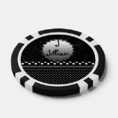 Polka Dots Patroon Wit Zwart Vrede Love Destiny Pokerchips (Enkel)