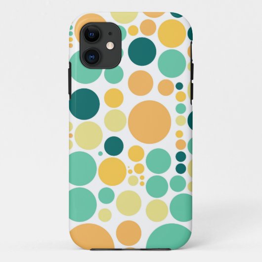 Polka Dots Pattern | Aqua Yellow Oranje Case-Mate iPhone Case (Achterkant)