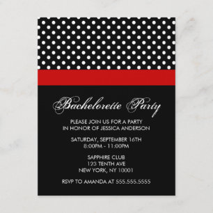 Polka Dots Pattern Bachelorette Party nodigt uit Kaart