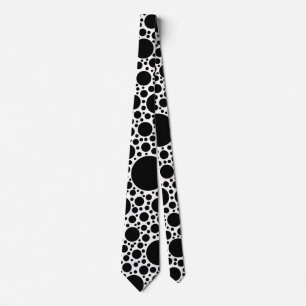 Polka Dots Pattern Black + je ruggengraat. en idee Stropdas
