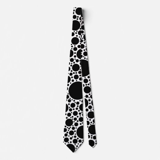 Polka Dots Pattern Black + je ruggengraat. en idee Stropdas (Voorkant)