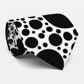Polka Dots Pattern Black + je ruggengraat. en idee Stropdas (Opgerold)