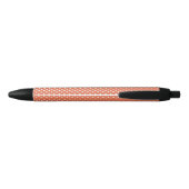 Polka Dots Pattern Burnt Sienna Zwarte Inkt Pen (Achterkant)