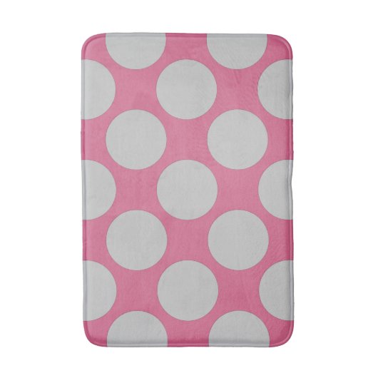 Polka Dots Pattern elke kleur op Roze Badmat (Voorkant Verticaal)