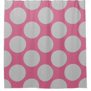 Polka Dots Pattern elke kleur op Roze Douchegordijn