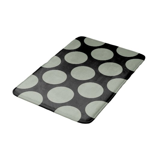  Polka Dots Pattern elke kleur op zwart Badmat (Gekanteld)