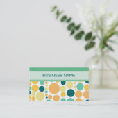 Polka Dots Pattern en Plain Blue Visitekaartje (Staand voorkant)