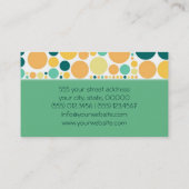 Polka Dots Pattern en Plain Blue Visitekaartje (Achterkant)
