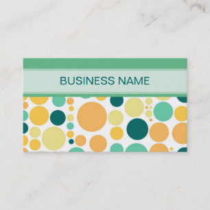 Polka Dots Pattern en Plain Blue Visitekaartje