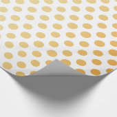 Polka Dots Pattern Gold en White Cadeaupapier (Hoek)