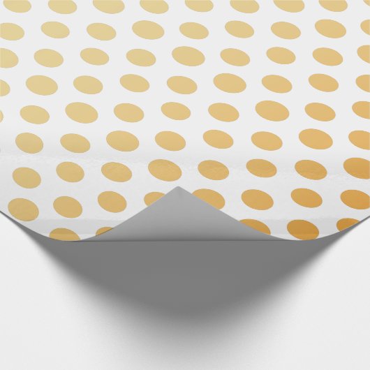 Polka Dots Pattern Gold en White Cadeaupapier (Hoek)