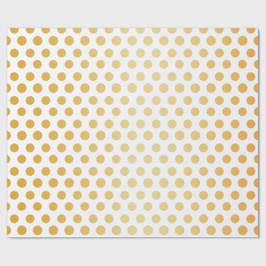 Polka Dots Pattern Gold en White Cadeaupapier (Vlak)