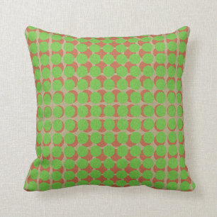 Polka Dots Pattern Green Red op elke kleur Kussen