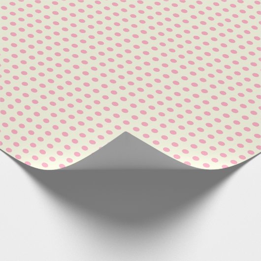 Polka Dots Pattern in Pink and Cream Cadeaupapier (Hoek)