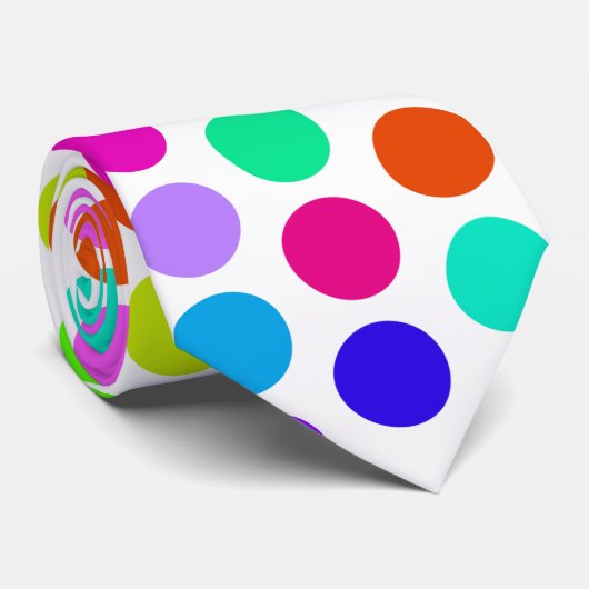 Polka Dots Pattern kleurde + je rug. en ideeën Stropdas (Opgerold)