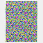 Polka Dots Pattern Pink Blue Blauwgroen - Fleece Deken (Voorkant)