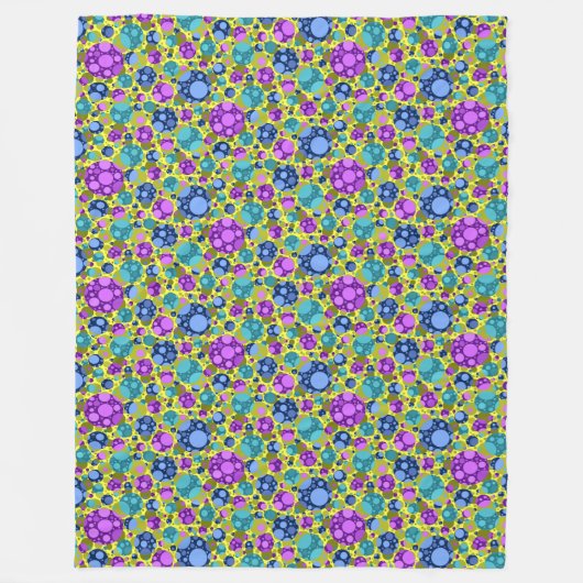 Polka Dots Pattern Pink Blue Blauwgroen - Fleece Deken (Voorkant)