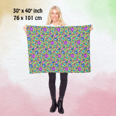 Polka Dots Pattern Pink Blue Blauwgroen - Fleece Deken