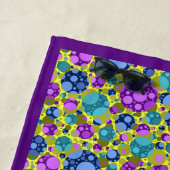 Polka Dots Pattern Pink Blue Blauwgroen - Strandlaken (In situ)