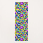 Polka Dots Pattern Pink Blue Blauwgroen - Yogamat (Voorkant)