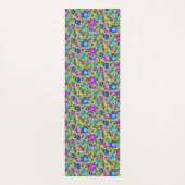 Polka Dots Pattern Pink Blue Blauwgroen - Yogamat (Achterkant)