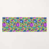 Polka Dots Pattern Pink Blue Blauwgroen - Yogamat (Voorkant (horizontaal))