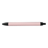 Polka Dots Pattern Tea Roos Zwarte Inkt Pen (Voorkant)