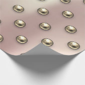 Polka Dots Pearls Faux Gold Blush 3D Effect Cadeaupapier (Hoek)