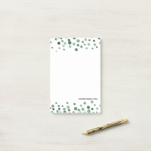 Polka Dots Pebbles Pattern Green Abstract Post-it® Notes (Op bureau)