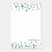 Polka Dots Pebbles Pattern Green Abstract Post-it® Notes (Voorkant)