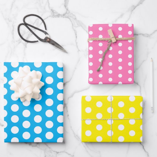 Polka Dots Perky Patroon Heldere kleuren Inpakpapier Vel (Voorkant)