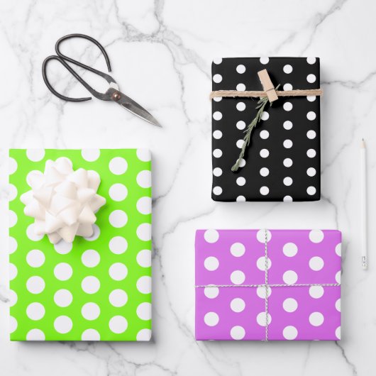 Polka Dots Perky Patroon Heldere kleuren Inpakpapier Vel (Voorkant)