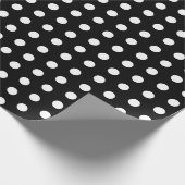 Polka Dots Perky Patroon Zwart Wit Cadeaupapier (Hoek)