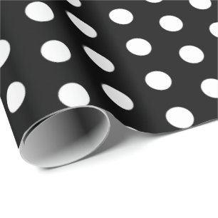 Polka Dots Perky Patroon Zwart Wit Cadeaupapier